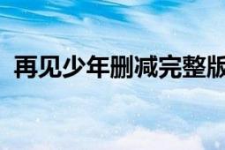 再見少年刪減完整版中字免費(fèi)在線觀看簡介