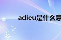 adieu是什么意思?。╝diemus）