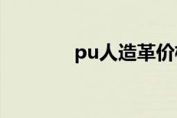 pu人造革價格（PU人造革）