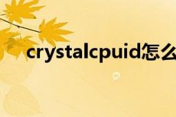 crystalcpuid怎么用（CrystalCPUID）