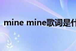 mine mine歌詞是什么意思（Mine Mine）