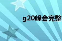 g20峰會完整視頻（G20峰會）