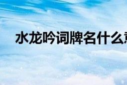 水龍吟詞牌名什么意思（水龍吟 詞牌名）