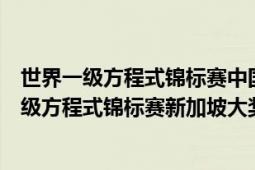 世界一級(jí)方程式錦標(biāo)賽中國(guó)大獎(jiǎng)賽第一屆冠軍車手（世界一級(jí)方程式錦標(biāo)賽新加坡大獎(jiǎng)賽）