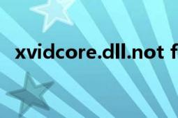 xvidcore.dll.not found（xvidcore.dll）