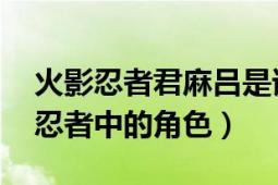 火影忍者君麻呂是誰（君麻呂 日本漫畫火影忍者中的角色）