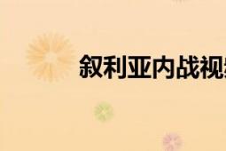 敘利亞內(nèi)戰(zhàn)視頻（敘利亞內(nèi)戰(zhàn)）