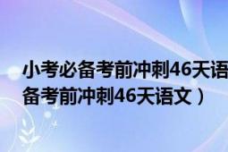 小考必備考前沖刺46天語文答案六年級上冊2020（小考必備考前沖刺46天語文）