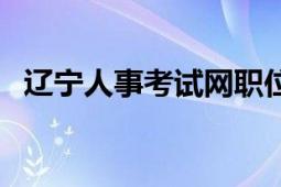 遼寧人事考試網(wǎng)職位表（遼寧人事考試網(wǎng)）