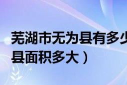 蕪湖市無為縣有多少人口（安徽省蕪湖市無為縣面積多大）