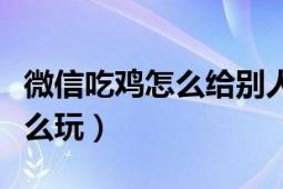 微信吃雞怎么給別人玩（微信游戲頭腦吃雞怎么玩）