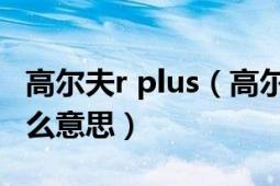 高爾夫r plus（高爾夫里面“plus”這個事什么意思）