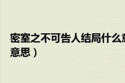 密室之不可告人結(jié)局什么意思（密室之不可告人到底是什么意思）