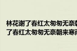 林花謝了春紅太匆匆無奈朝來寒雨晚來風(fēng)什么意思（林花謝了春紅太匆匆無奈朝來寒雨晚來風(fēng)）