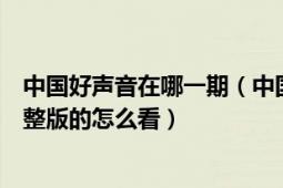 中國(guó)好聲音在哪一期（中國(guó)好聲音黃家駒復(fù)活那集有沒(méi)有完整版的怎么看）