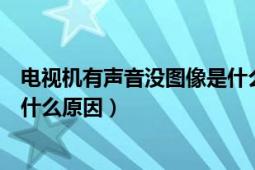 電視機(jī)有聲音沒圖像是什么原因?。娨暀C(jī)有聲音沒圖像是什么原因）