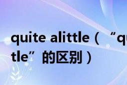 quite alittle（“quiteafew”和“quitealittle”的區(qū)別）