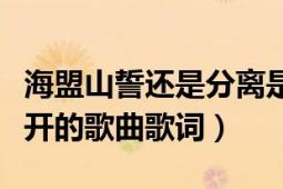 海盟山誓還是分離是什么歌（海誓山盟亦會分開的歌曲歌詞）