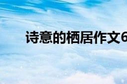 詩意的棲居作文600字（詩意的棲居）