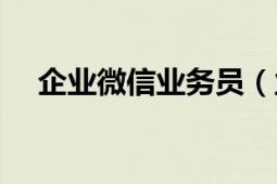 企業(yè)微信業(yè)務(wù)員（業(yè)務(wù)員微信如何管理）