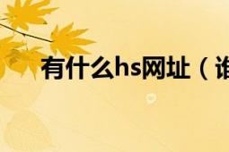 有什么hs網(wǎng)址（誰(shuí)知道hs網(wǎng)址是多少）