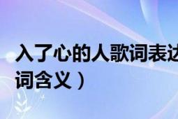 入了心的人歌詞表達(dá)的感情（用情最深的人歌詞含義）