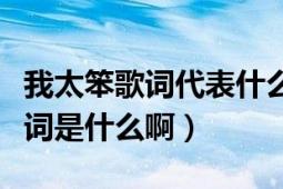 我太笨歌詞代表什么意思（我的笨是故意的歌詞是什么啊）