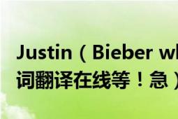 Justin（Bieber what do you mean中文歌詞翻譯在線等！急）