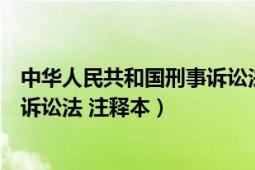 中華人民共和國刑事訴訟法司法解釋（中華人民共和國刑事訴訟法 注釋本）