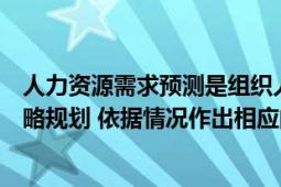 人力資源需求預(yù)測是組織人力資源戰(zhàn)略和規(guī)劃（人力資源戰(zhàn)略規(guī)劃 依據(jù)情況作出相應(yīng)的預(yù)測）