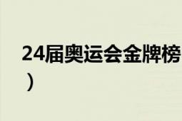 24屆奧運會金牌榜中國（24屆奧運會金牌榜）