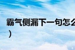 霸氣側(cè)漏下一句怎么接（霸氣側(cè)漏是什么意思）