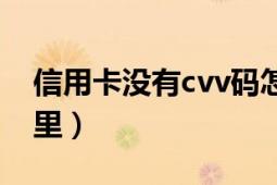 信用卡沒有cvv碼怎么辦（信用卡cvv碼在哪里）