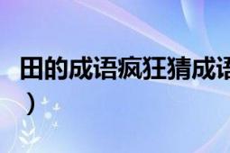 田的成語瘋狂猜成語（田猜一成語是什么成語）