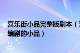 喜樂(lè)街小品完整版劇本（喜樂(lè)街 2015年潘斌龍、王寧等人編劇的小品）