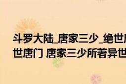 斗羅大陸_唐家三少_絕世唐門小說免費閱讀（斗羅大陸II絕世唐門 唐家三少所著異世大陸類玄幻小說）