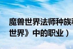 魔獸世界法師種族和職業(yè)（法師 網(wǎng)游《魔獸世界》中的職業(yè)）