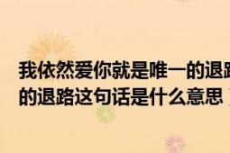 我依然愛(ài)你就是唯一的退路的含義（我依然愛(ài)你就是你唯一的退路這句話是什么意思）