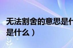 無法割舍的意思是什么（“無法割舍”的意思是什么）