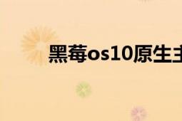 黑莓os10原生主題（黑莓10主題）