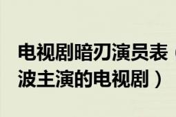 電視劇暗刃演員表（暗刃 2016年張鐸、隋俊波主演的電視劇）