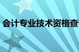 會計專業(yè)技術(shù)資格查詢（會計專業(yè)技術(shù)資格）