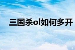 三國(guó)殺ol如何多開（三國(guó)殺OL如何多開）