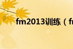 fm2013訓(xùn)練（fm2012訓(xùn)練包導(dǎo)入）