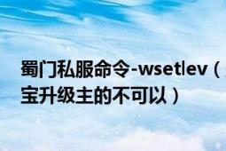 蜀門私服命令-wsetlev（空格 等級(jí) 怎么我用只可以副的法寶升級(jí)主的不可以）