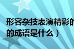 形容雜技表演精彩的詞語（雜技表演令人高興的成語是什么）