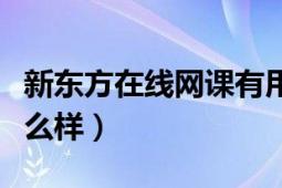 新東方在線網(wǎng)課有用嗎（新東方的網(wǎng)絡(luò)課堂怎么樣）