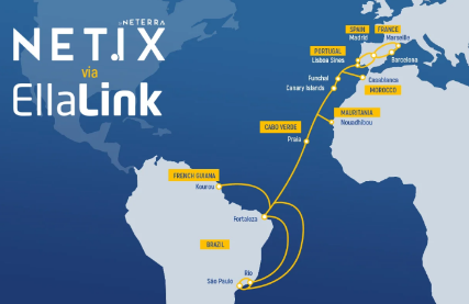 Neterra通過(guò)EllaLink確保60ms歐洲到巴西的路線(xiàn)